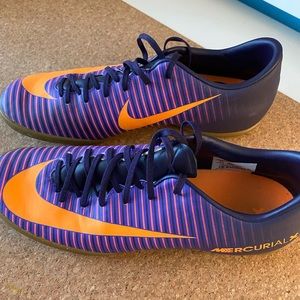 Mercurial x Vapor XI purple orange indoor soccer shoes, 2016.